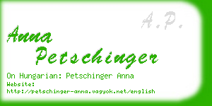 anna petschinger business card